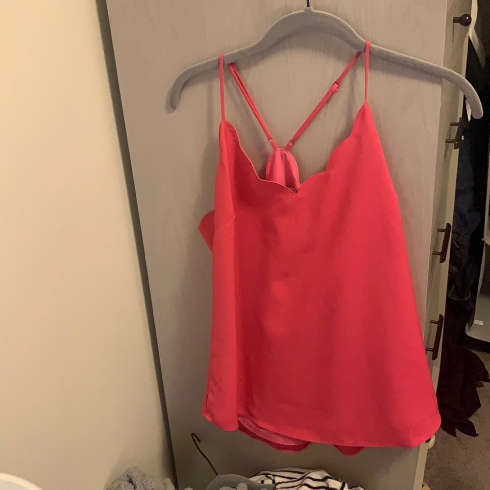 Scalloped hot pink cami